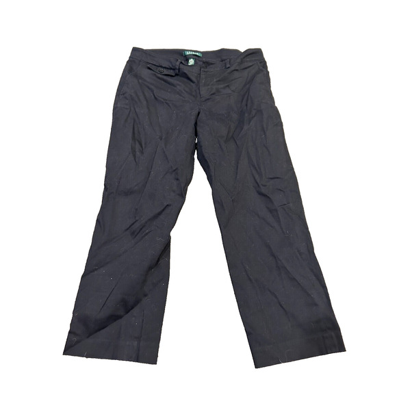 Lauren Ralph Lauren Pants - Ralph Lauren Women's Black Low Rise Classic Straight Leg Chino Pants Size 10